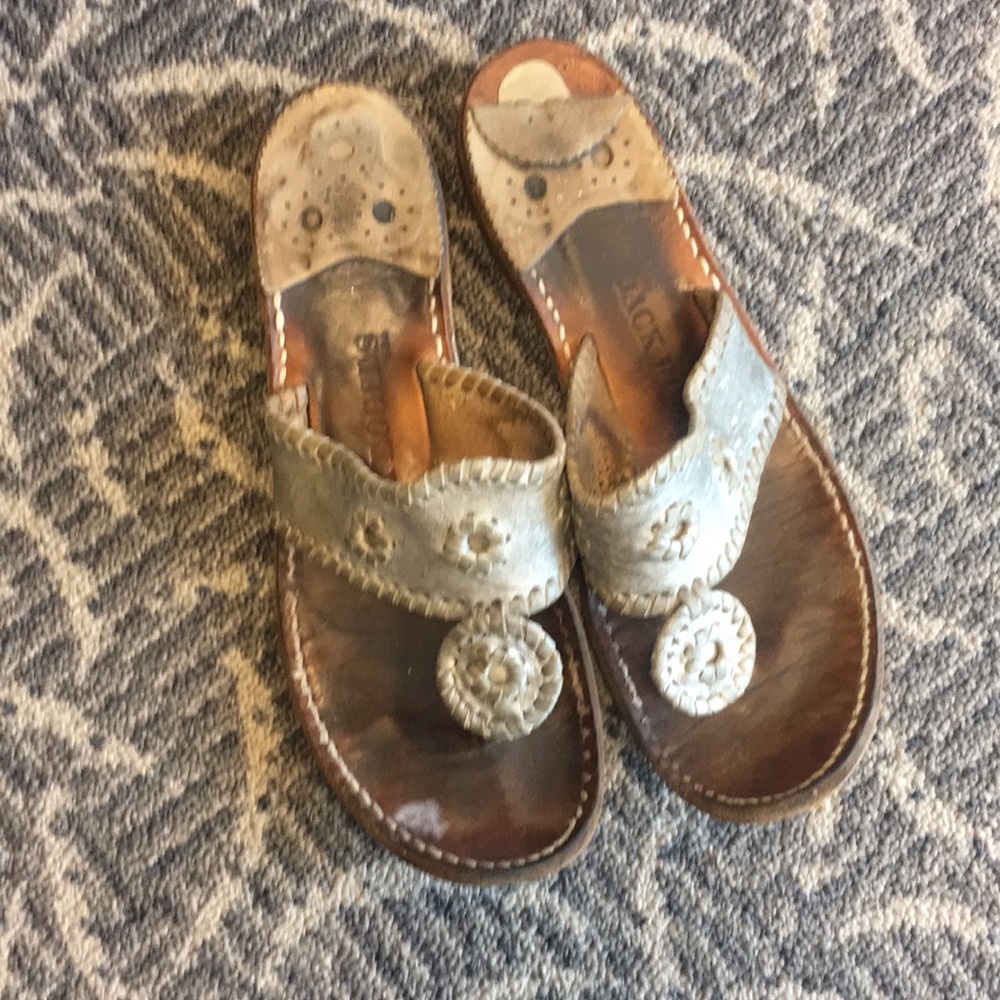 Jack Rogers - silver sandals - size 8